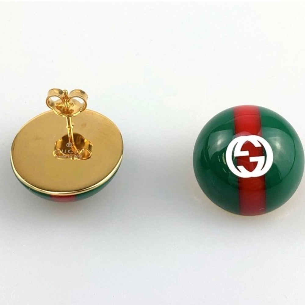 Gucci Web Resin Stud Earrings. Authentic - image 2